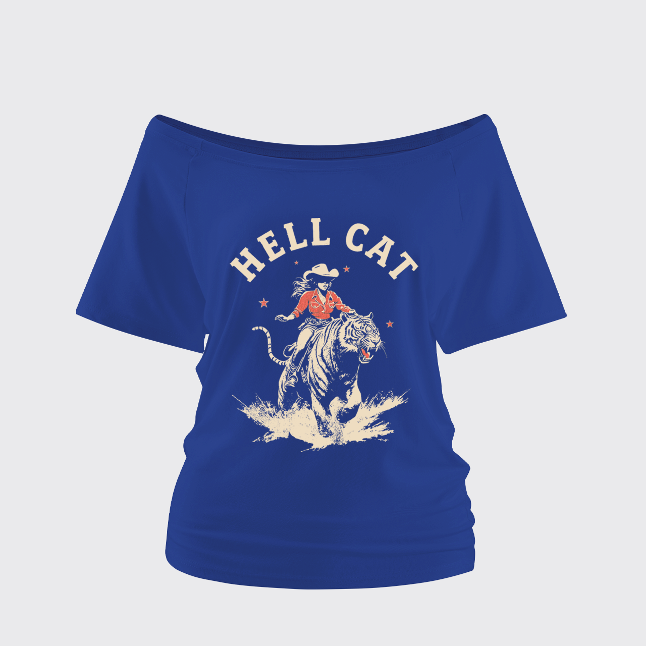 Vintage Cowgirl Hell Cat Off Shoulder Top