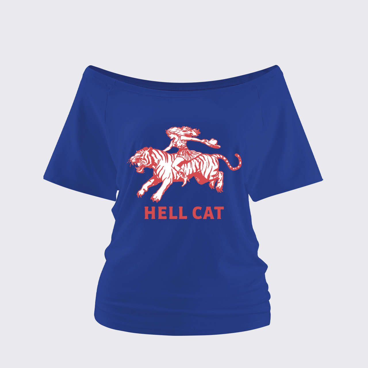 Retro Cowgirl Hell Cat Off Shoulder Top