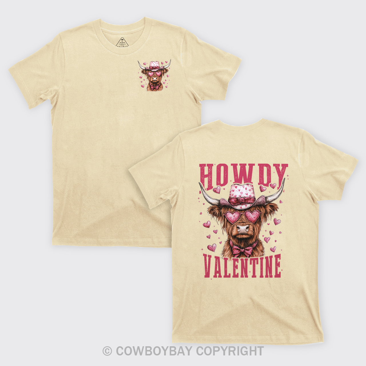 Valentine Highland Cow T-Shirts