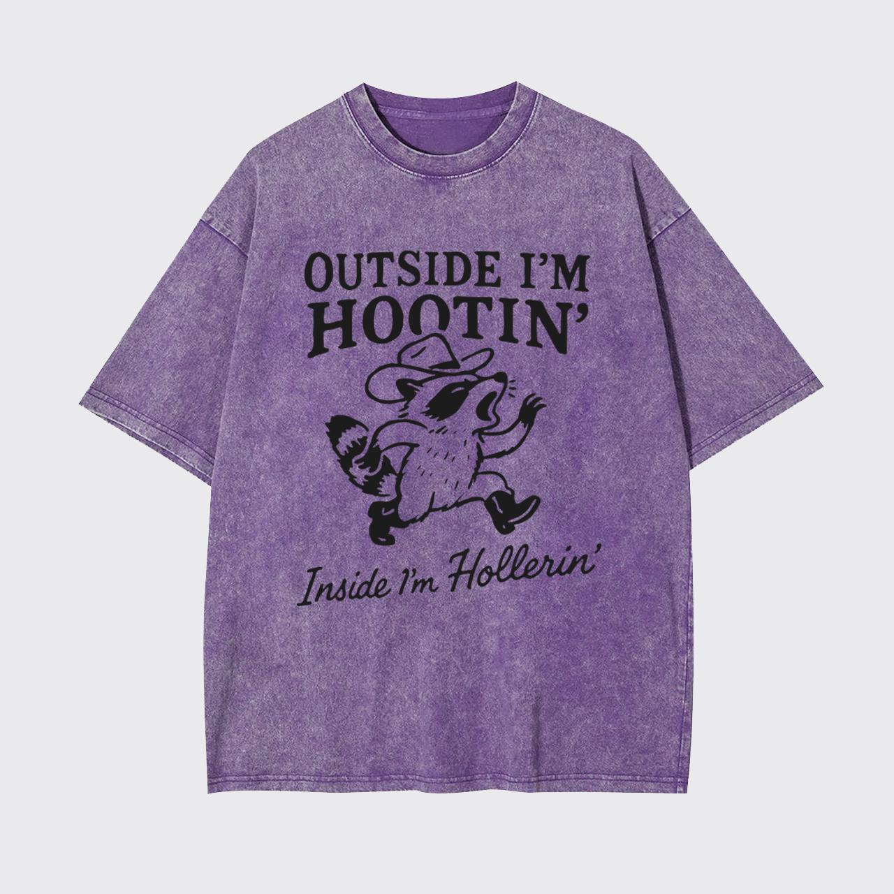 Trash Raccoon Outside I'm Hootin' Garment-dye Tees