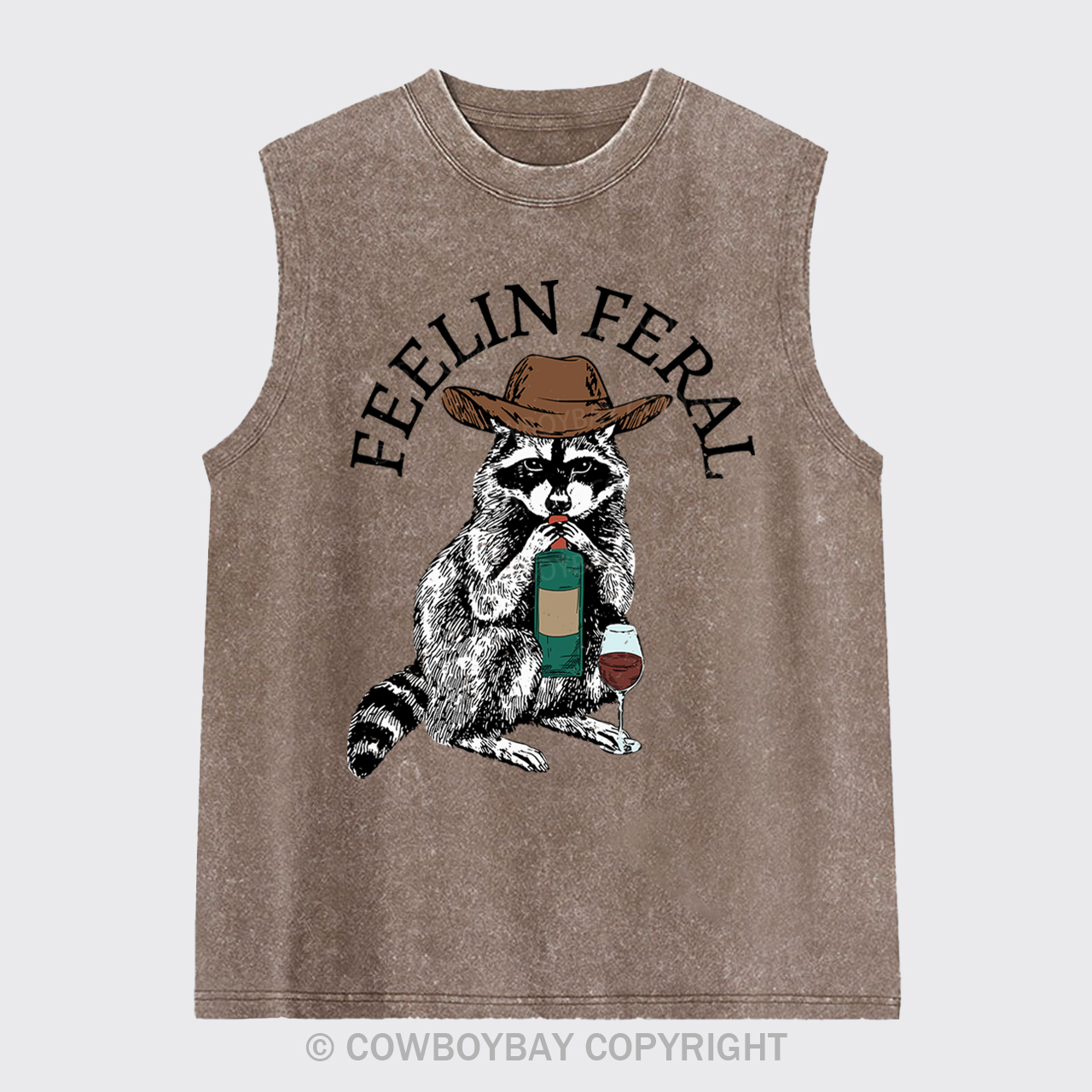 Funny Raccoon Washed Tanks