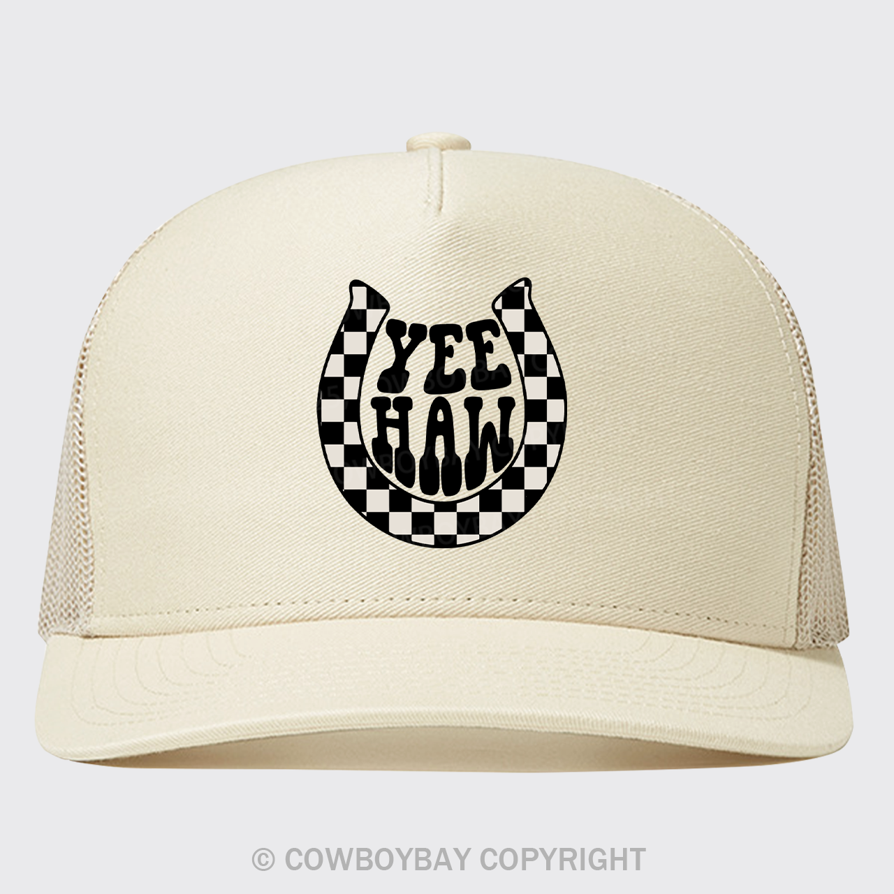 Yeehaw Checkered Trucker Hat
