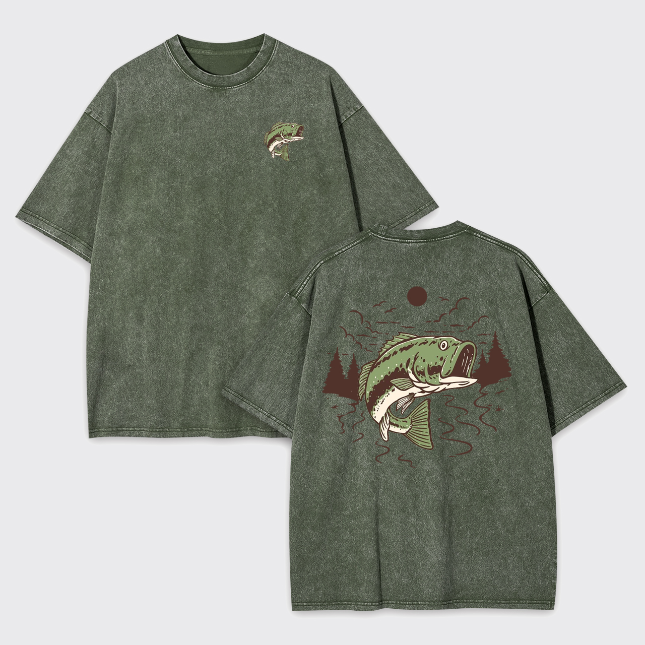 Cowboy Spirit Meets Fishing Adventure Garment-dye Tees