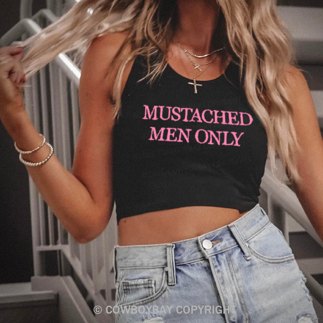Mustached Men Only Tank Top