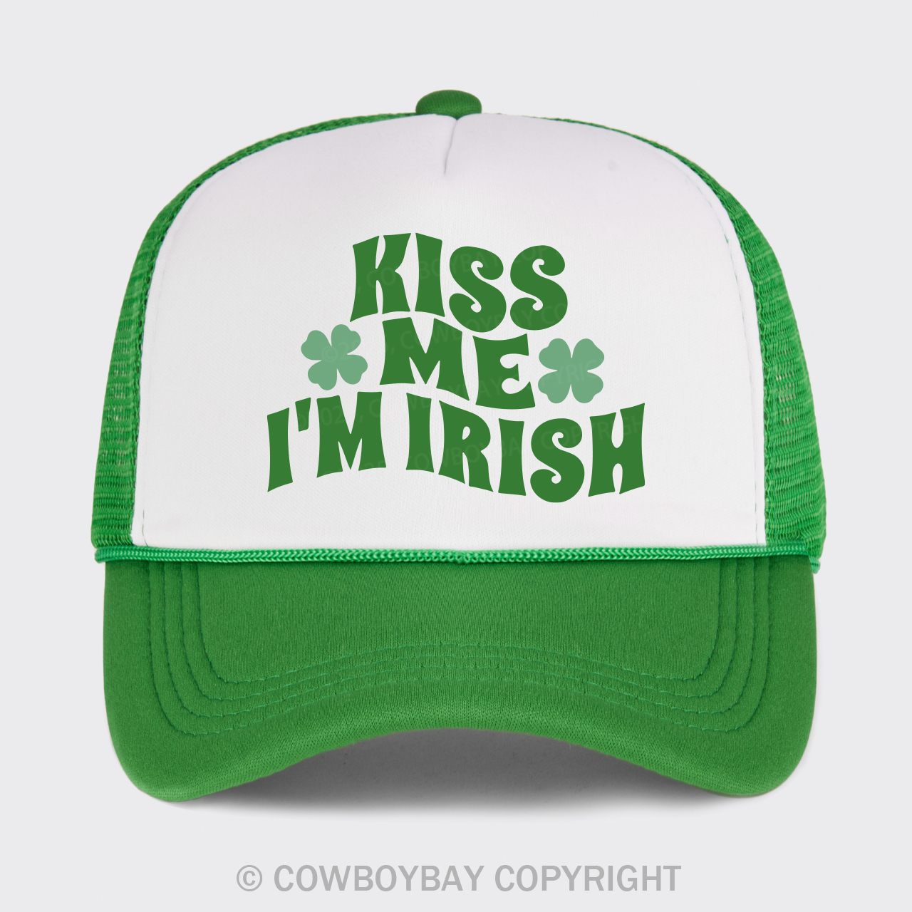 Kiss Me I'm Irish Green Trucker Hat