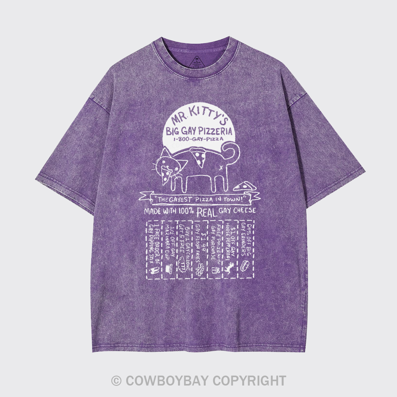 Mr. Kittys Big Gay Pizzeria Garment-dye Tees