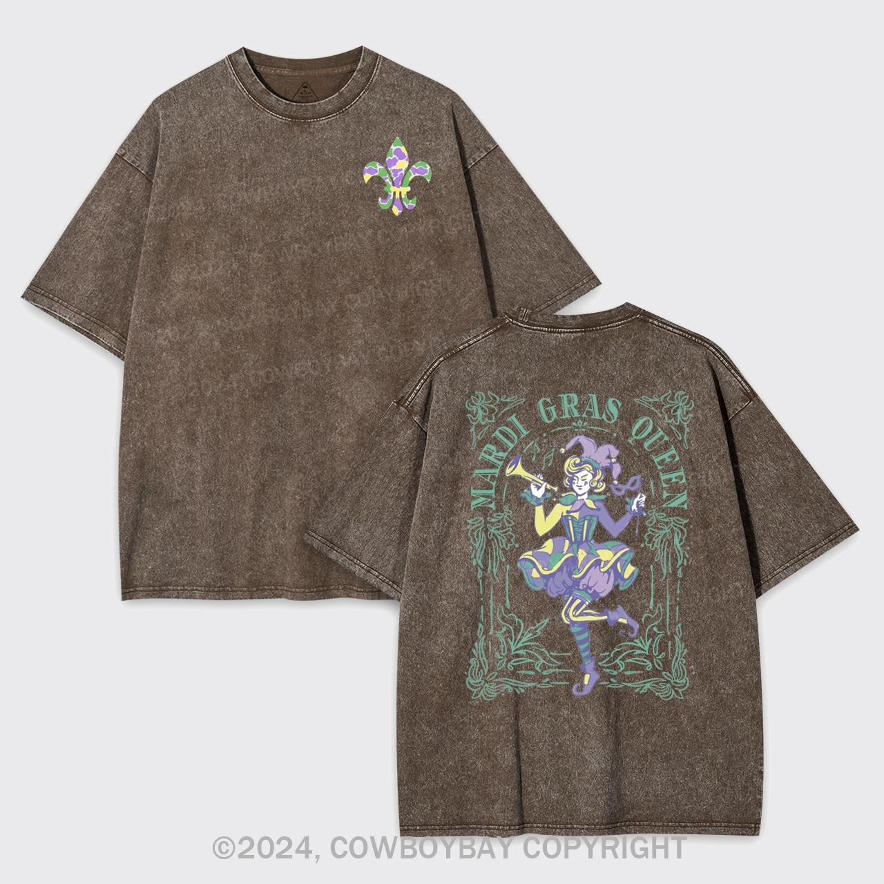 Retro Mardi Gras Garment-dye Tees