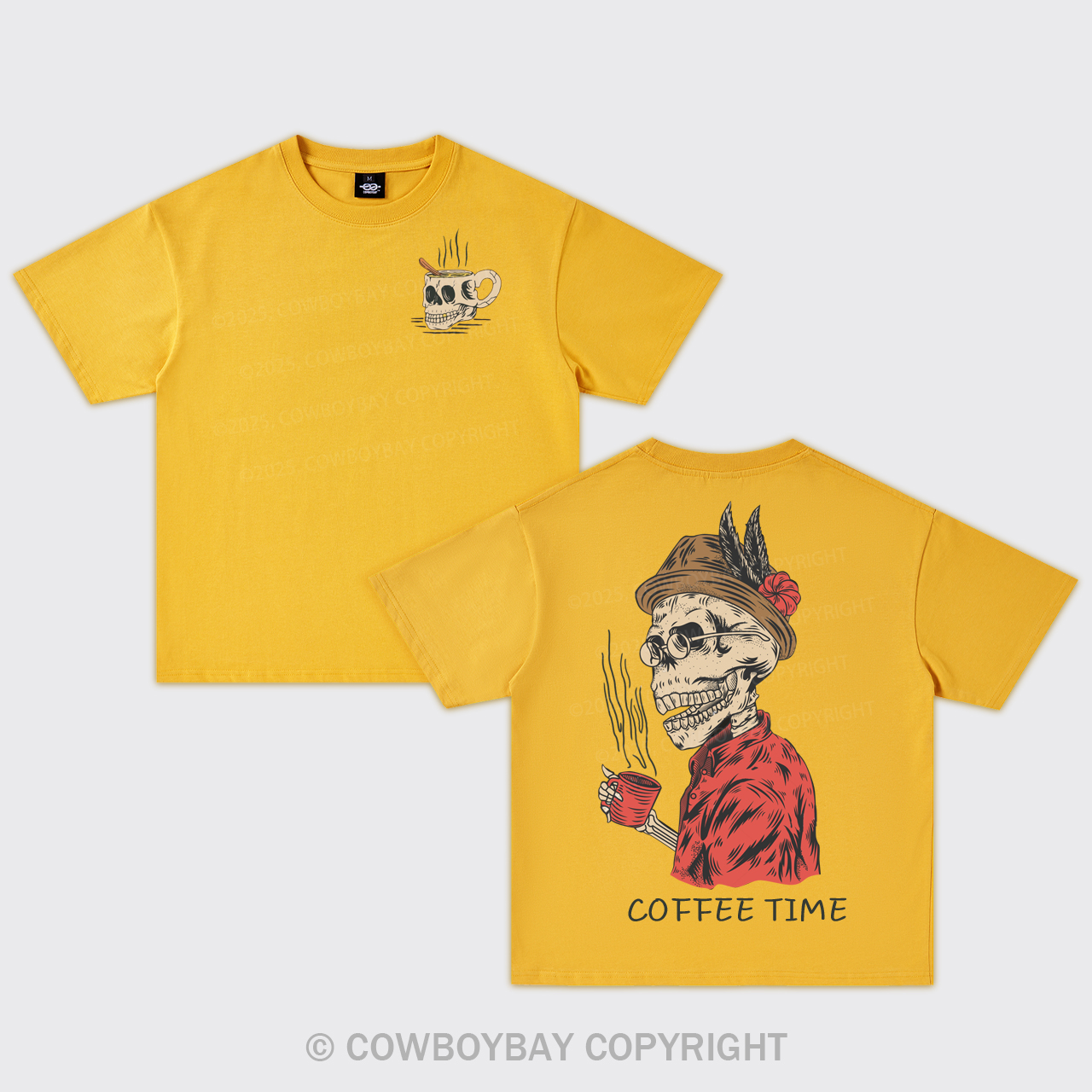 Cowboy Coffee Time Oversize T-Shirts