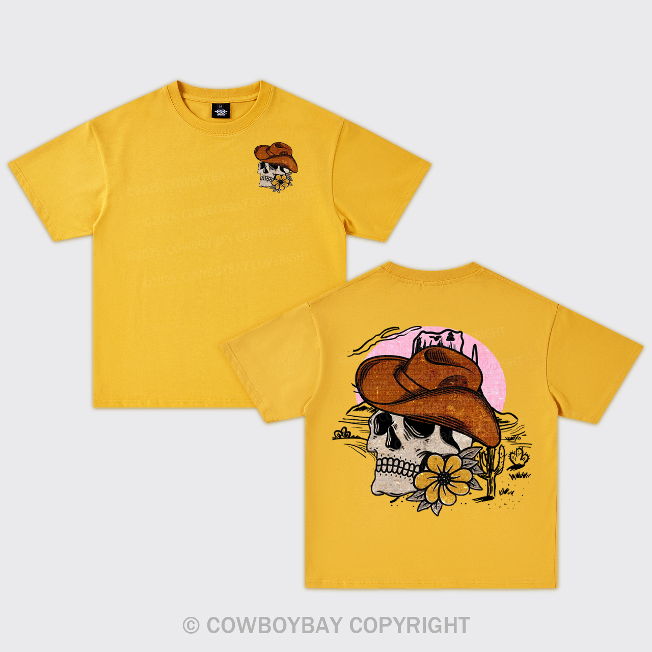 Desert Skeleton Western Oversize T-Shirts