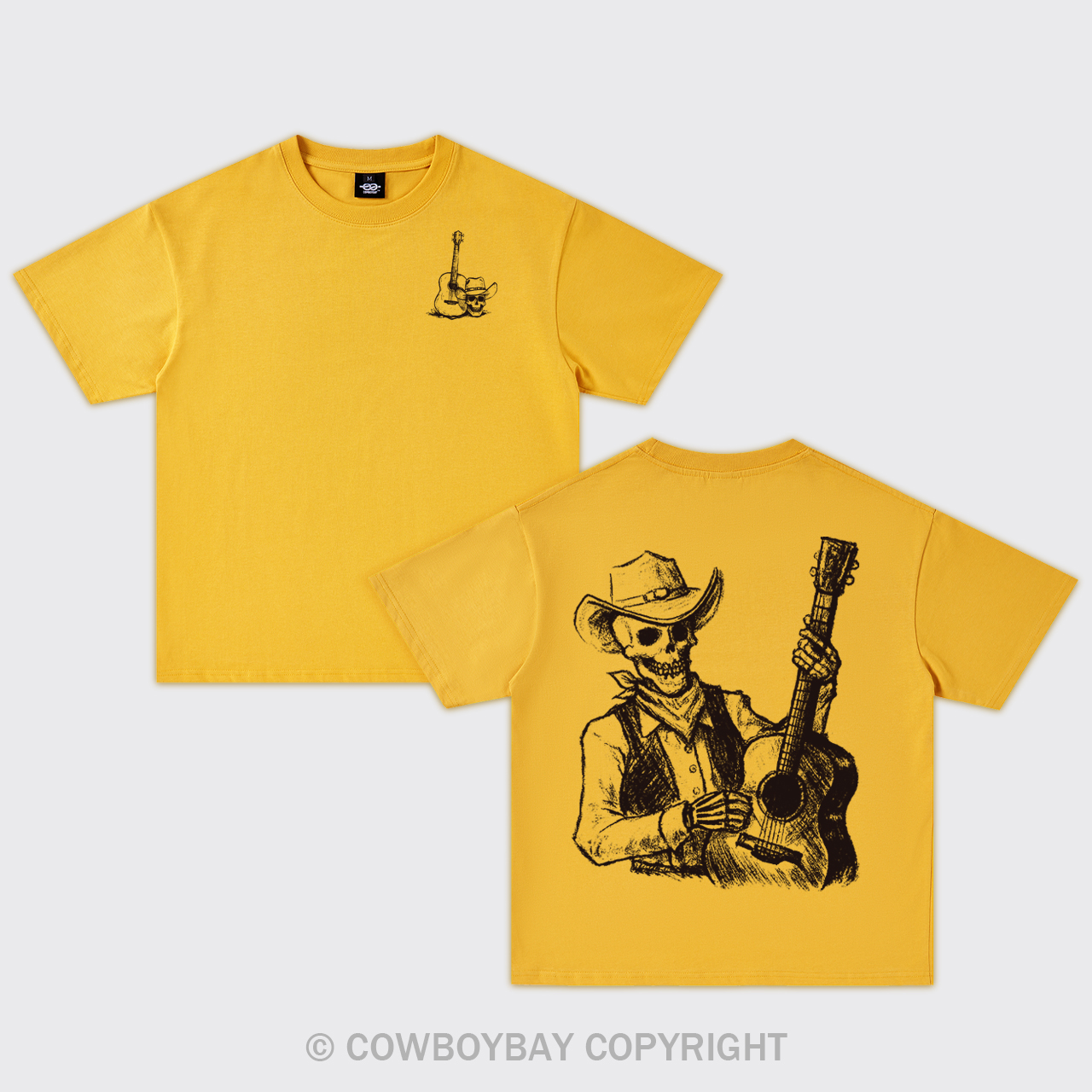 Guitarist Cowboy Skeleton Oversize T-Shirts