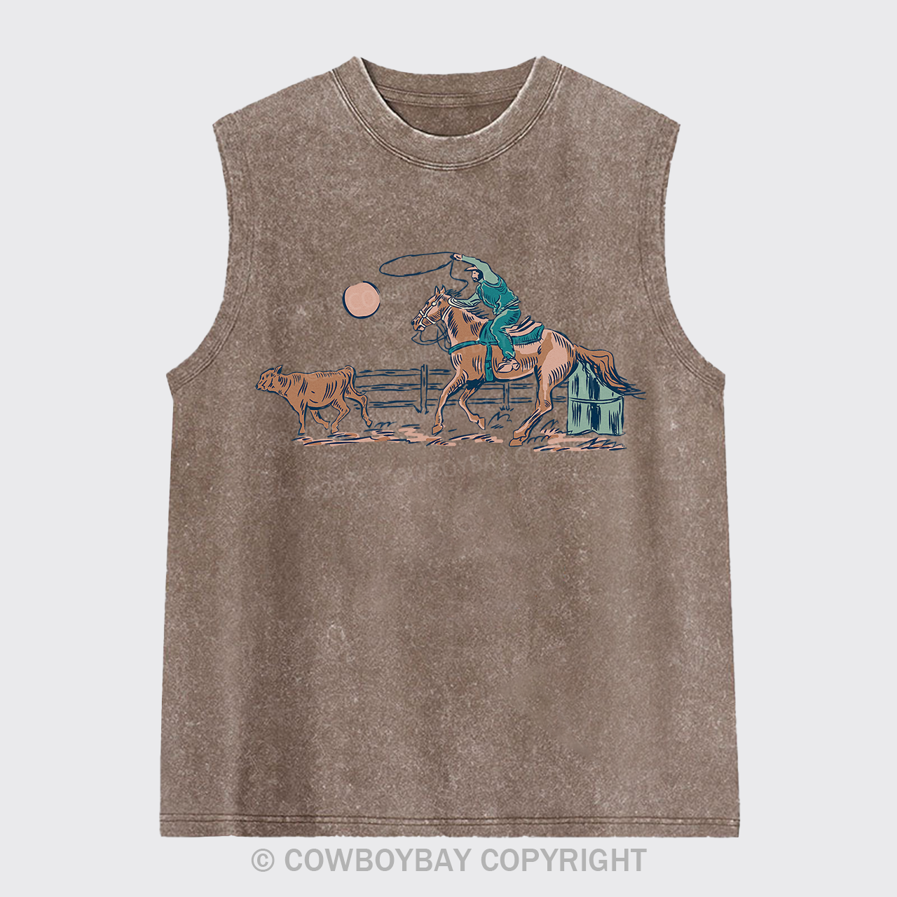 Western Cowboy Rodeo Washed Tanks