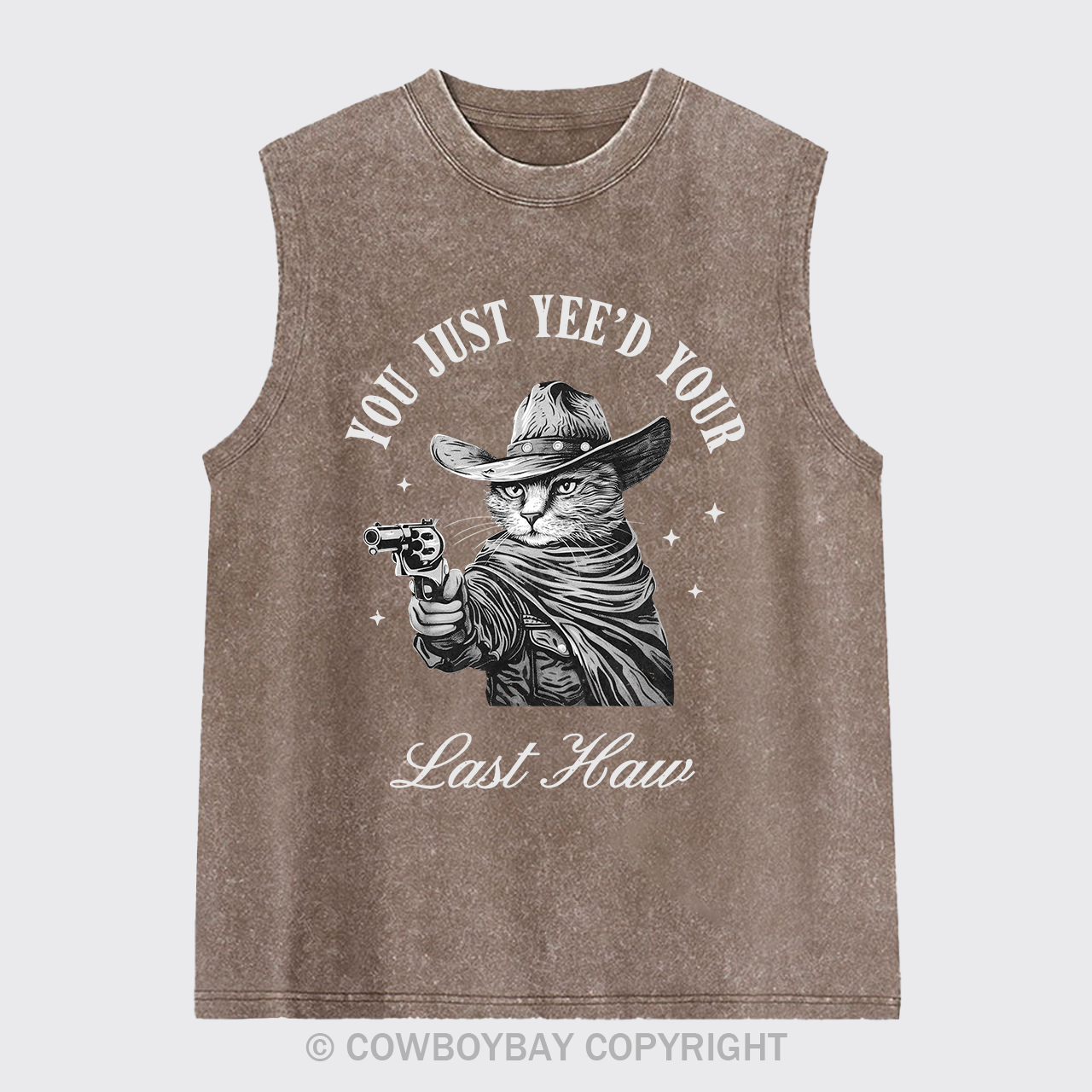 Western Cowboy Cats Love To Shoot Washed Tanks