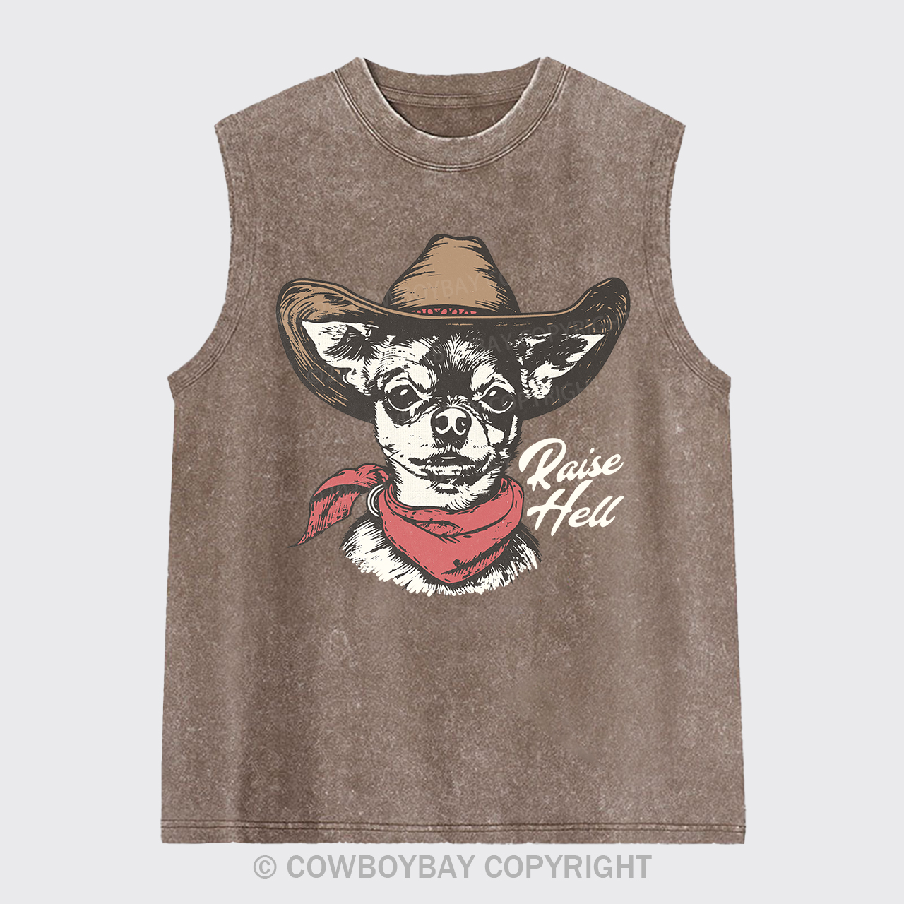 Cowboy Chihuahua,Raise Hell Washed Tanks