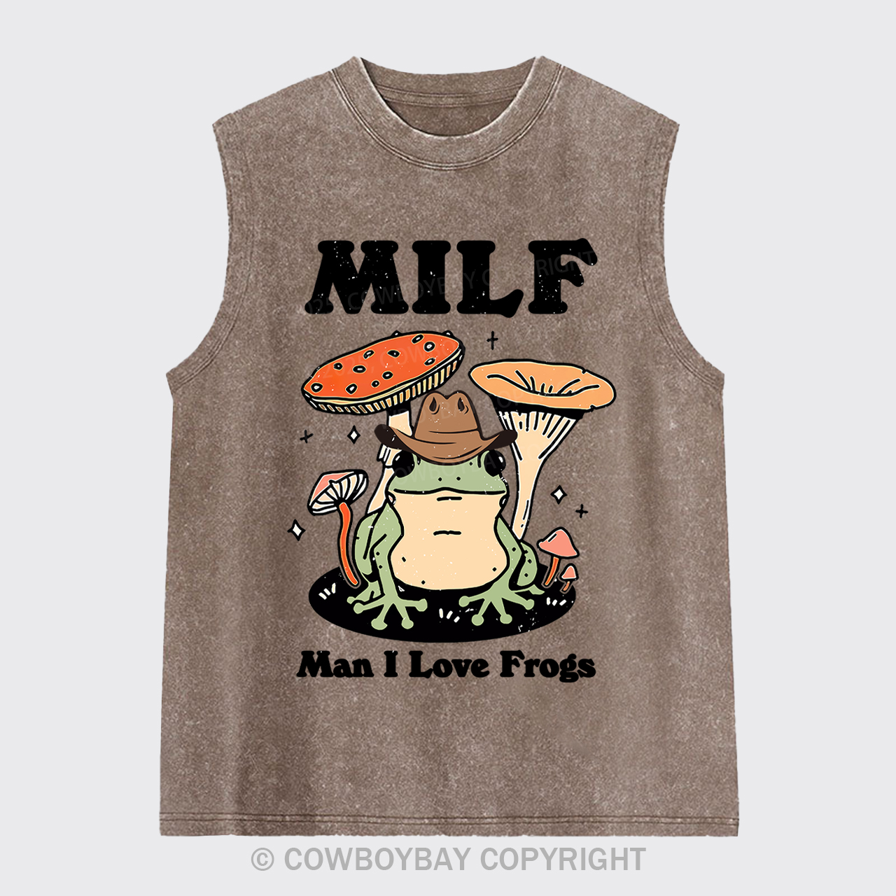 Funny MILF Froggy Washed Tanks