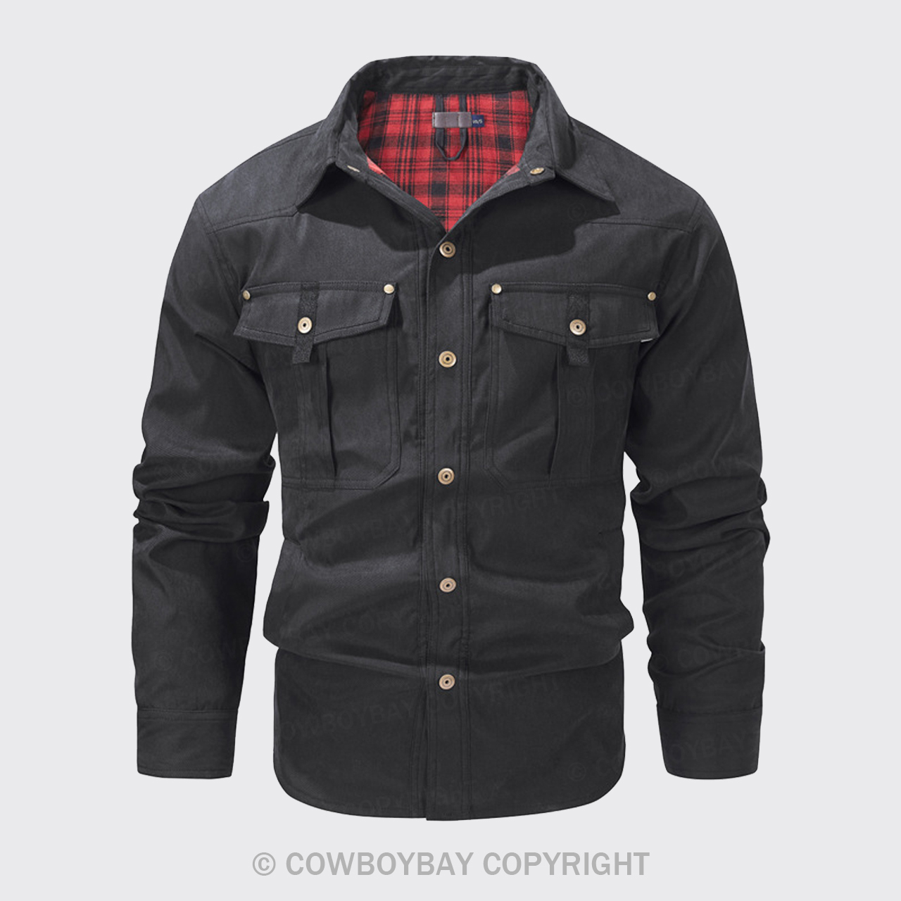 Western Solid Black Color Outdoor Jacket