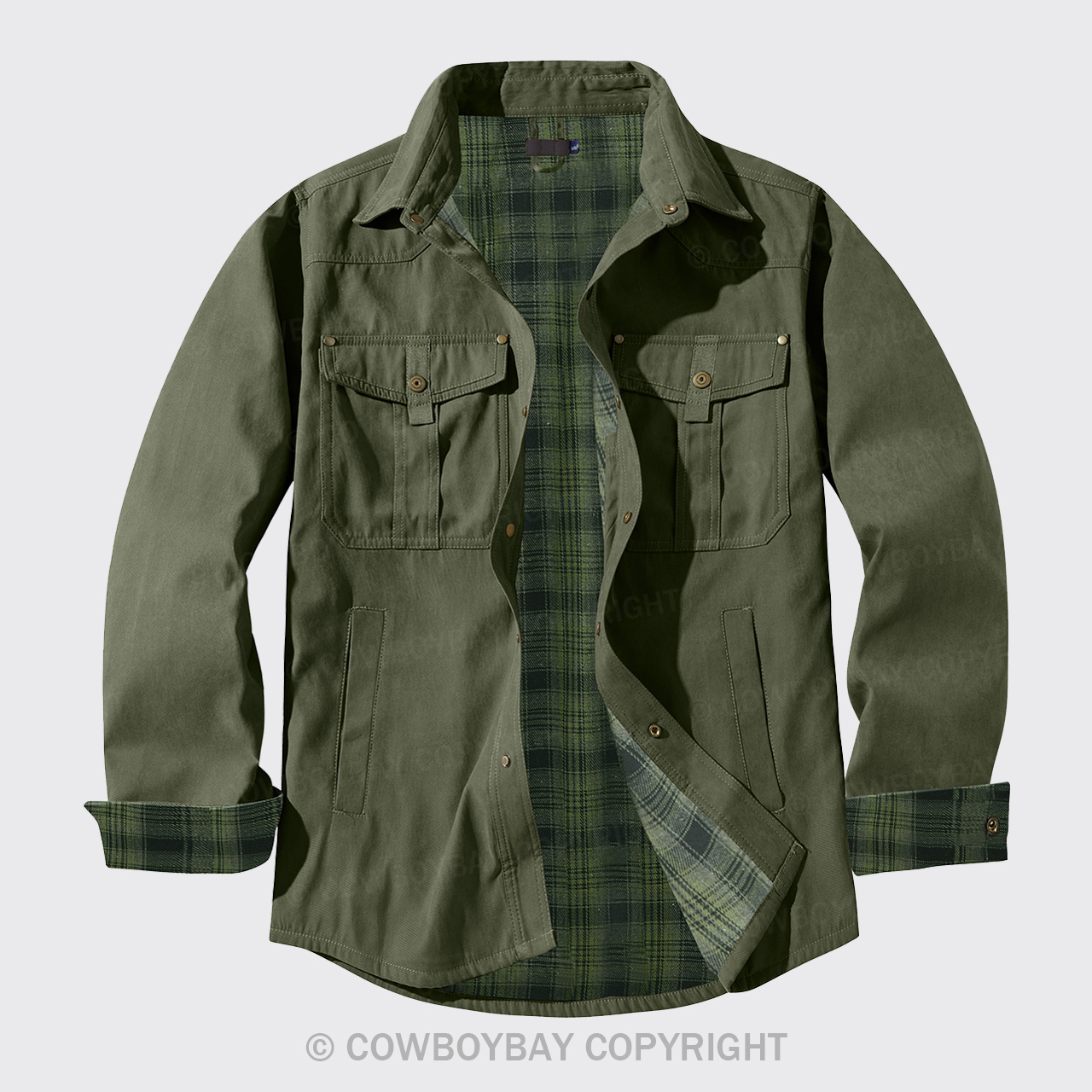 Western Solid Green Color Outdoor Jacket