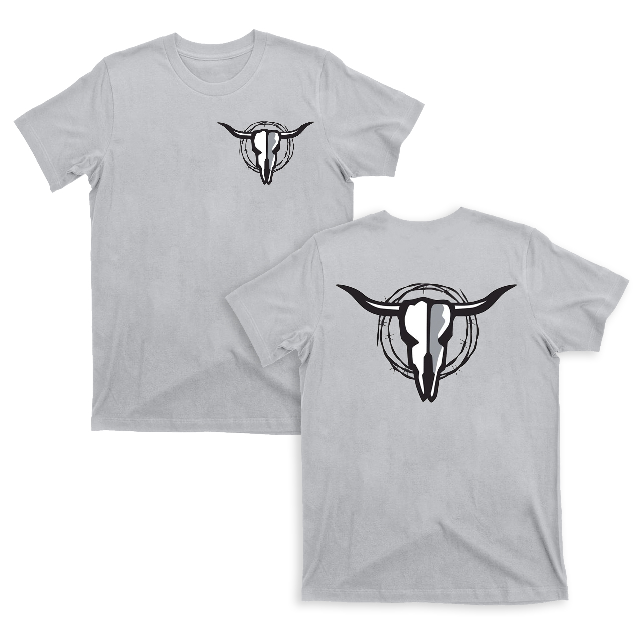 Cow Skull with Barbed Wire T-Shirts