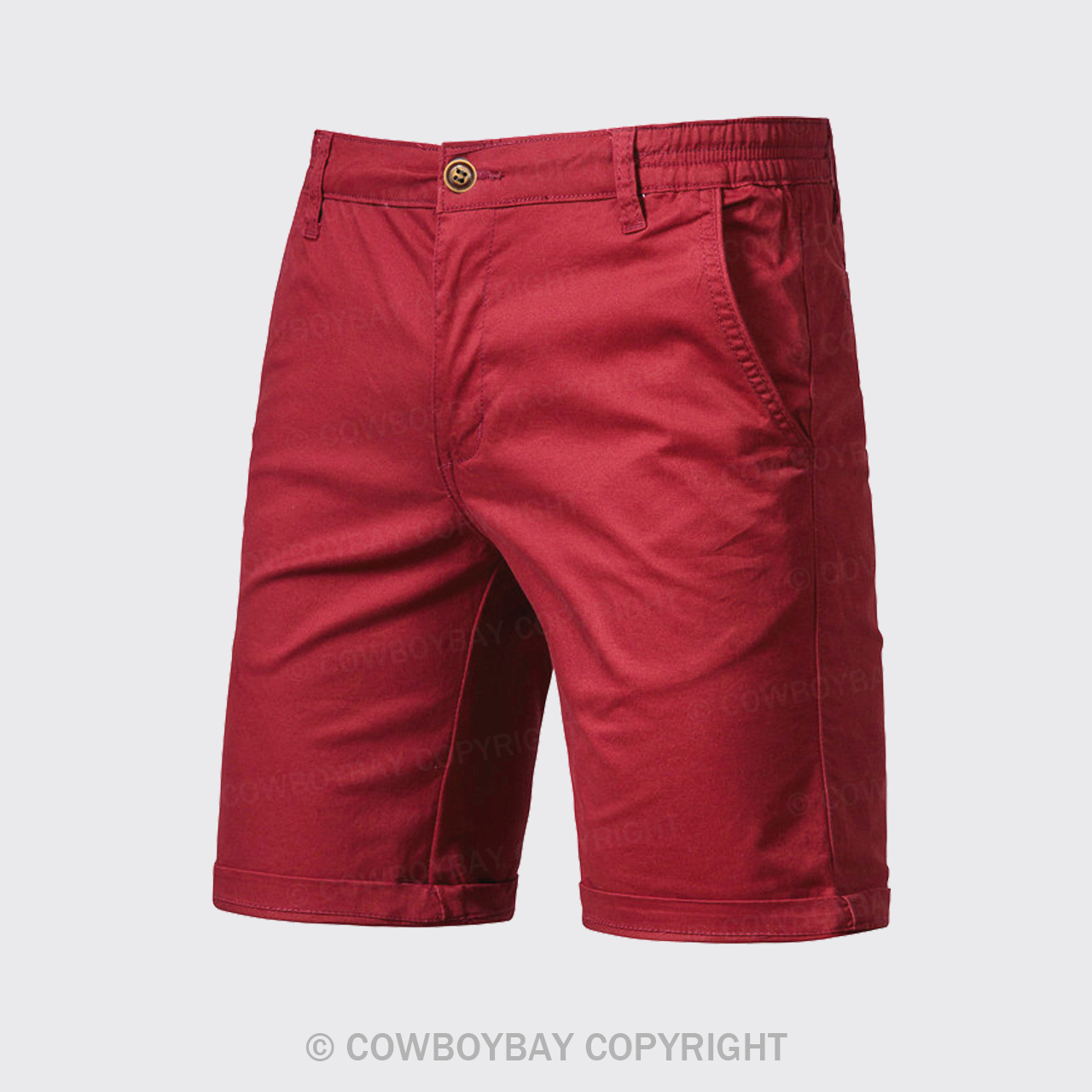 Red Men's Cotton Casual Shorts