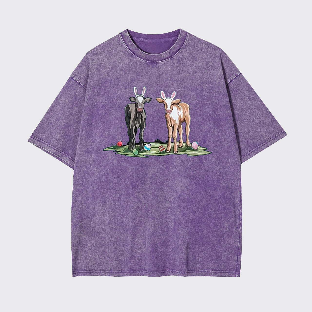 Easter Cute Cow Garment-dye Tees