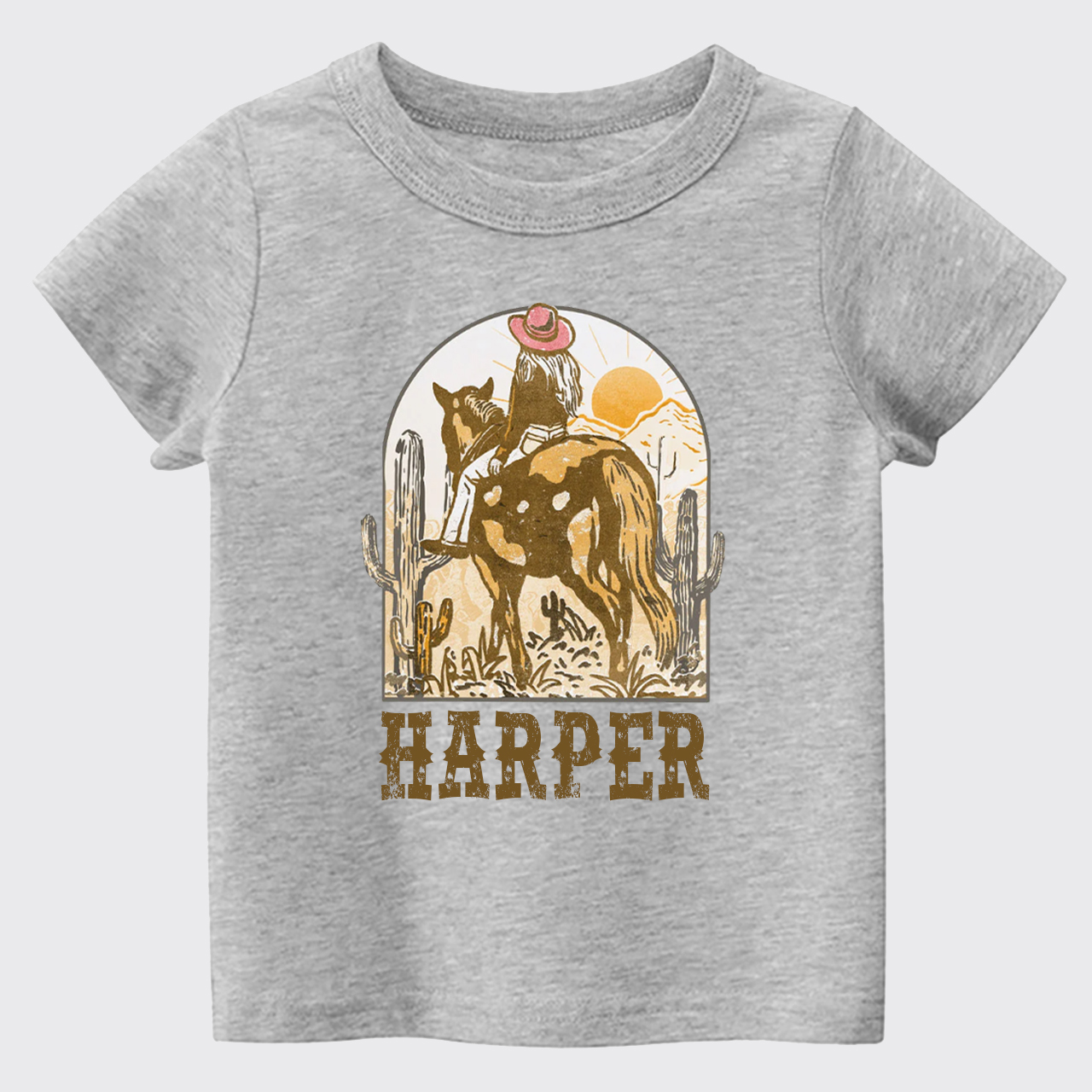Personalized Pink Cowgirl Kids T-shirt