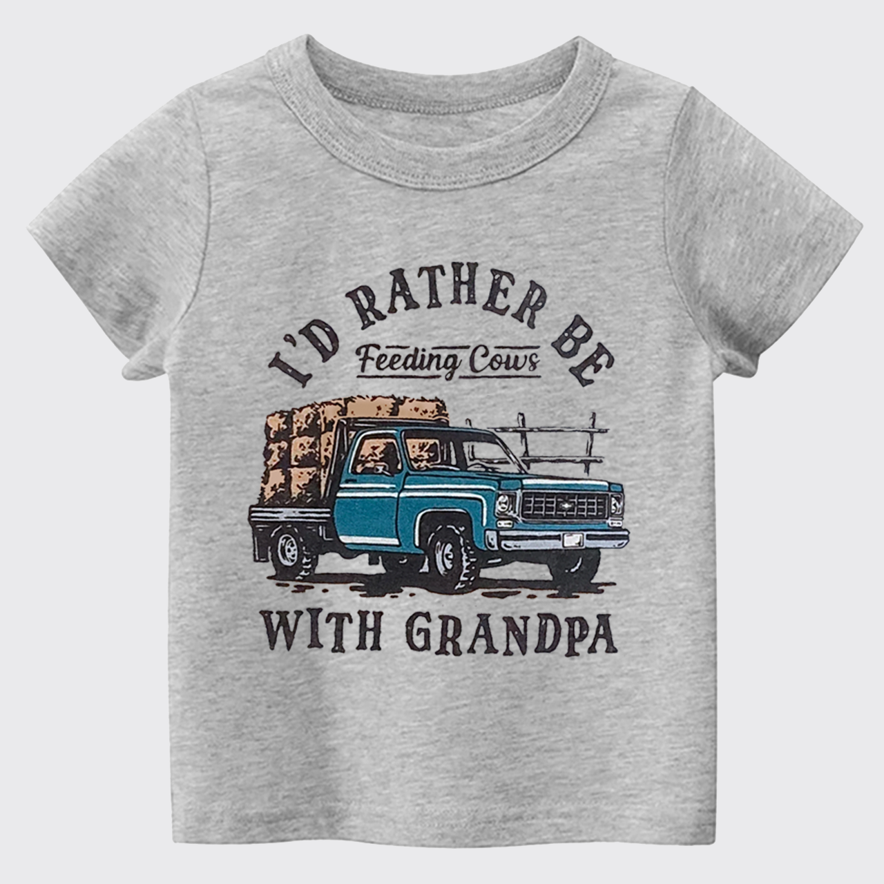 I'd Rather Be Feeding Cows With Grandpa Kids T-shirt