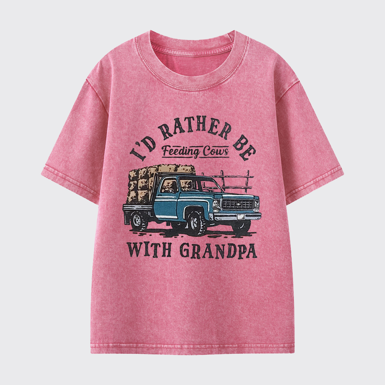 I'd Rather Be Feeding Cows With Grandpa Washed Toddler T-shirt