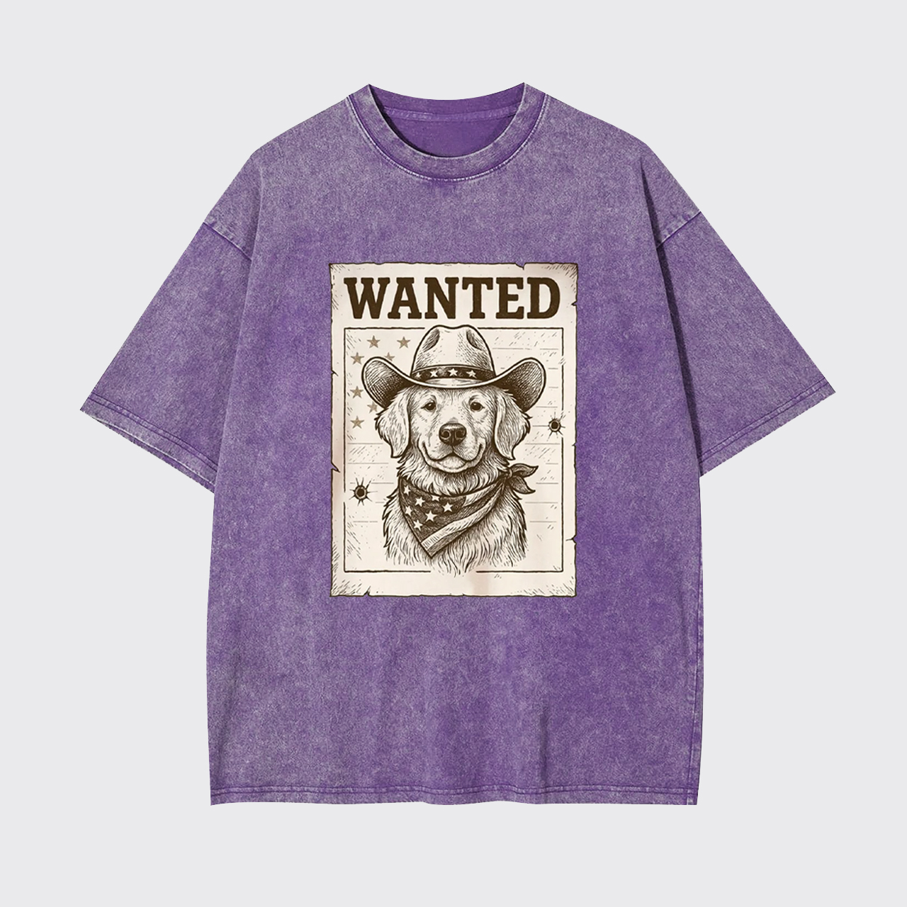 Wanted Poster Cowboy Dog Garment-dye Tees