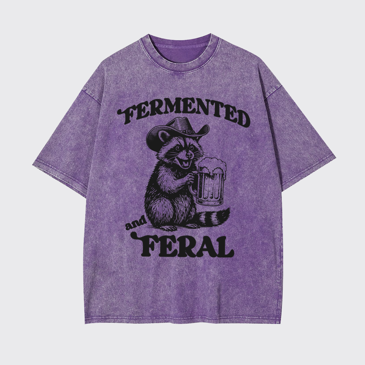 Fermented And Feral Funny Raccoon Garment-dye Tees