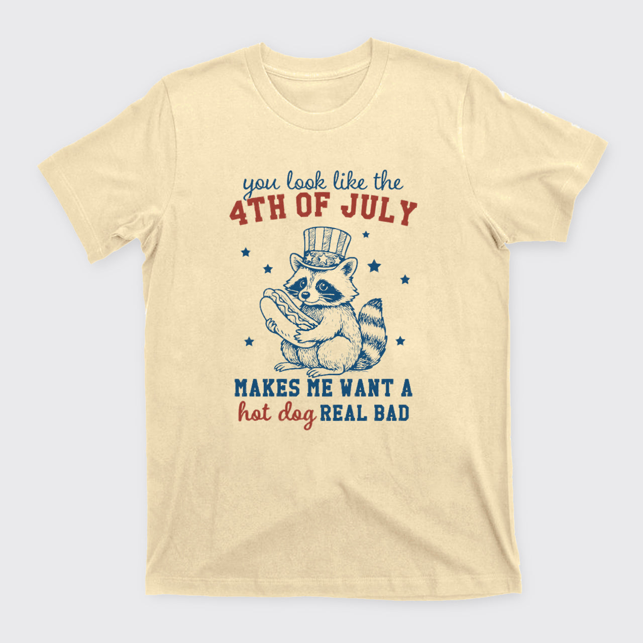 Funny Raccoon-Retro America Hot Dog T-Shirts