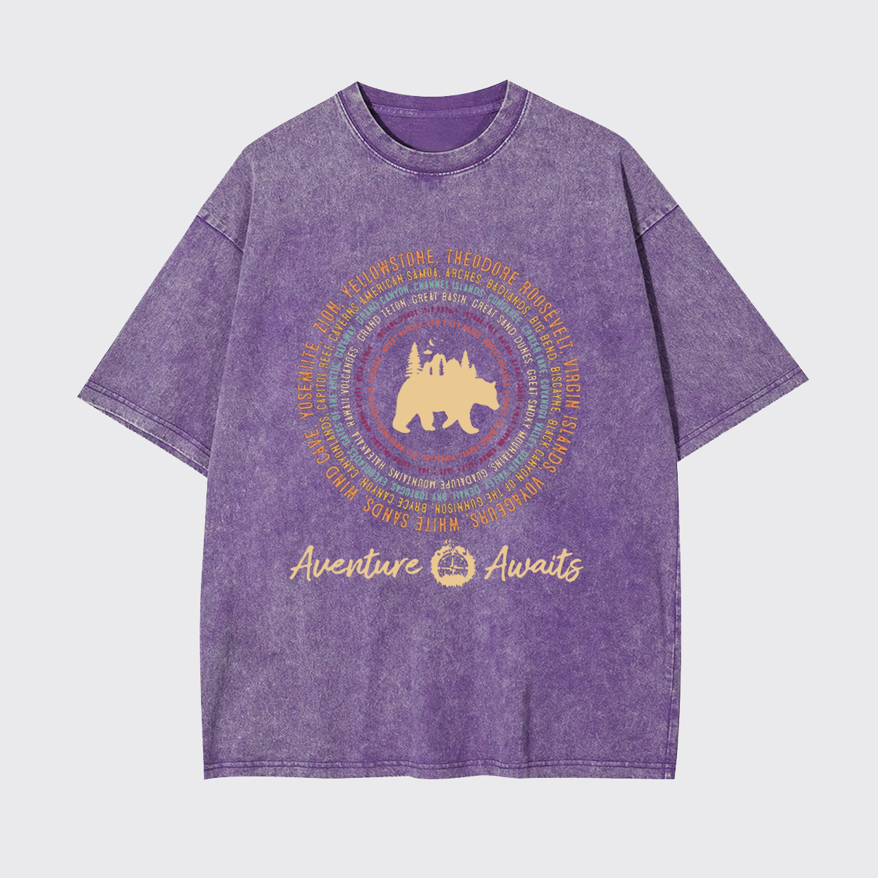 Circular National Park Theme Garment-dye Tees