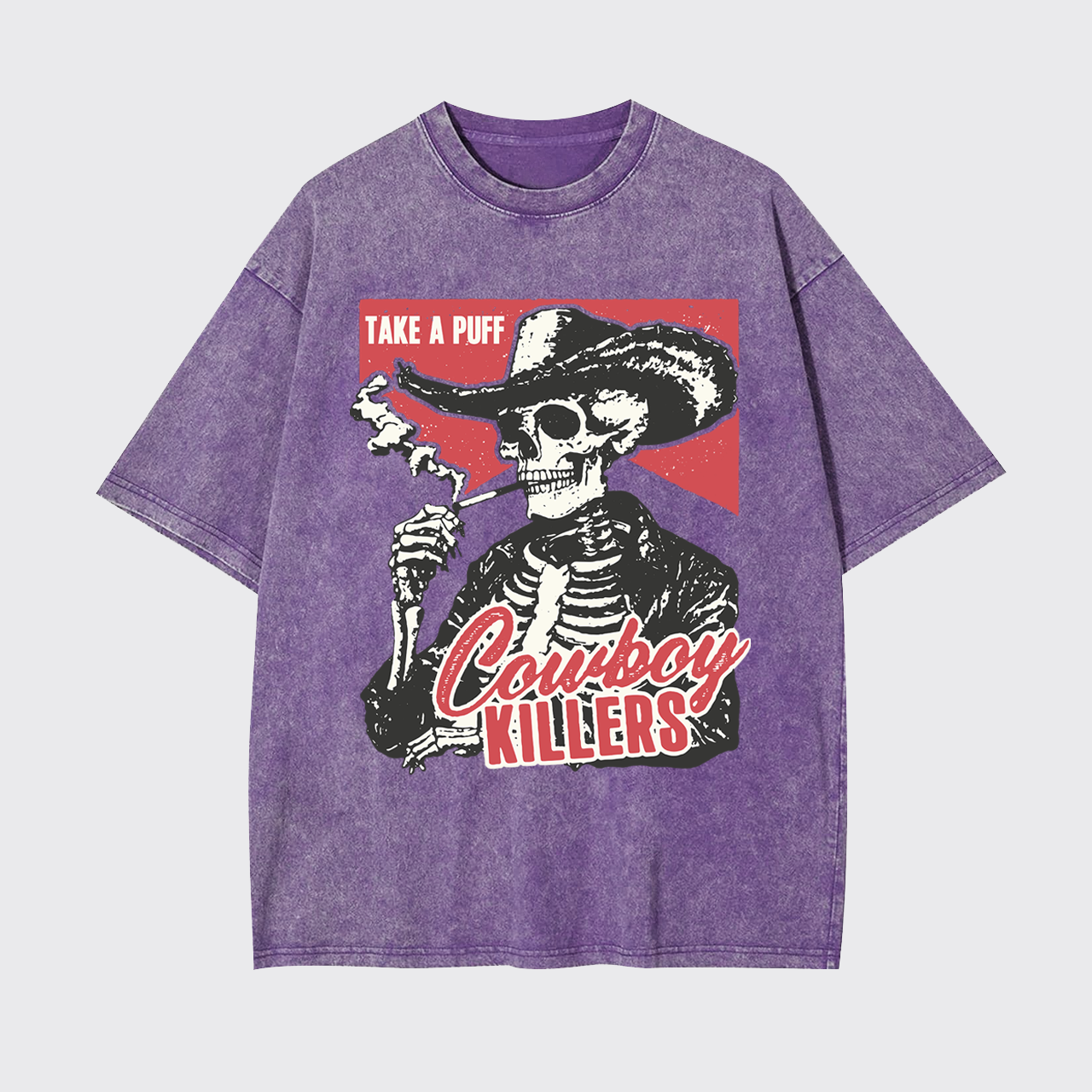 Smoking Skeleton Garment-dye Tees