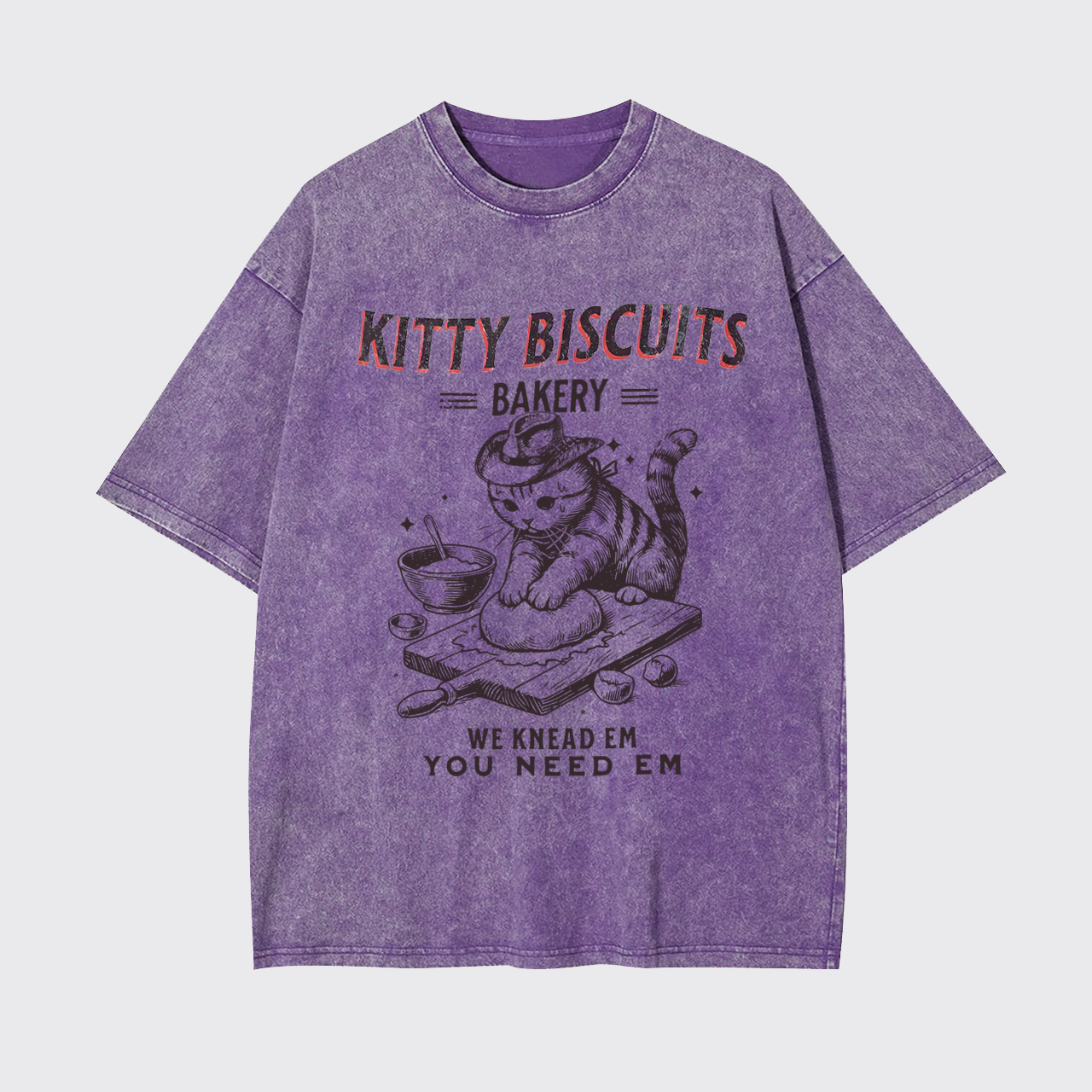 Funny Cat Biscuits Bakery Garment-dye Tees