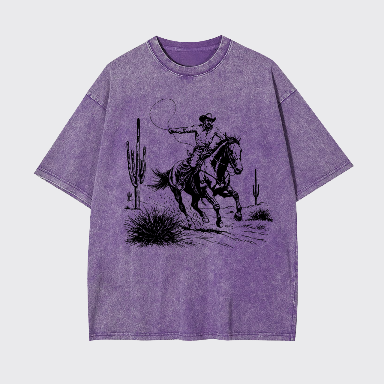 Western Cowboy Vintage 90s Grunge Rodeo Garment-dye Tees