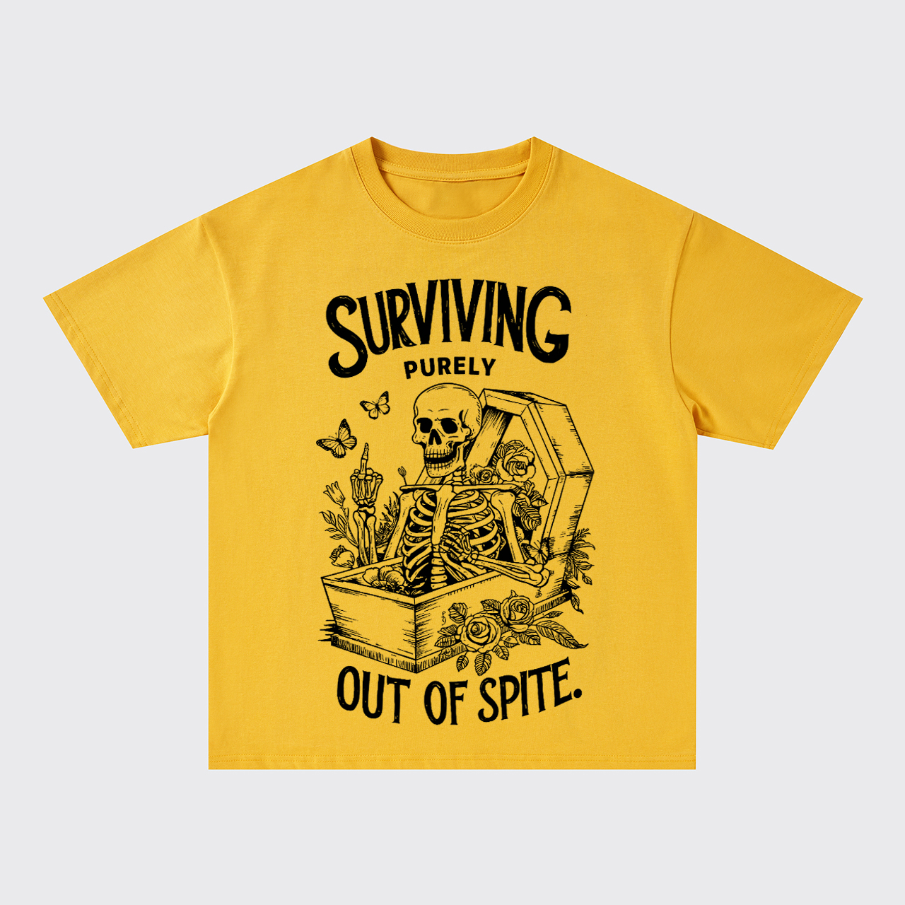 Surviving Purely Out Of Spite Skeleton Oversize T-Shirts
