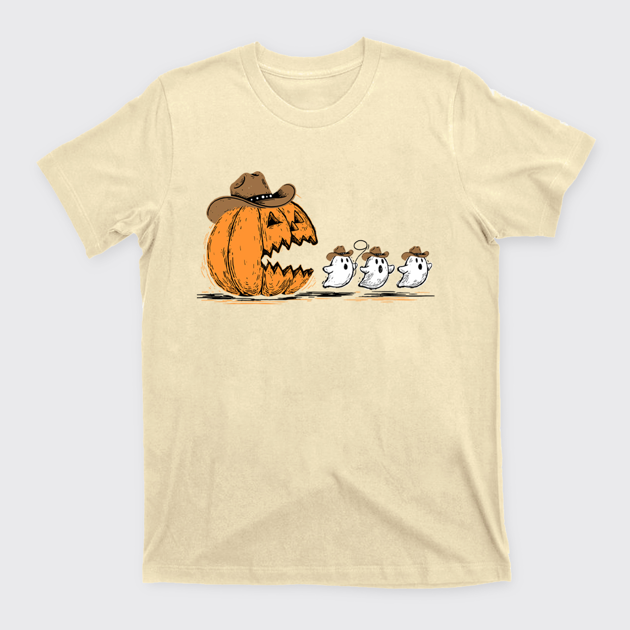 Spooky Halloween Pumpkin Chasing Ghost T-Shirts