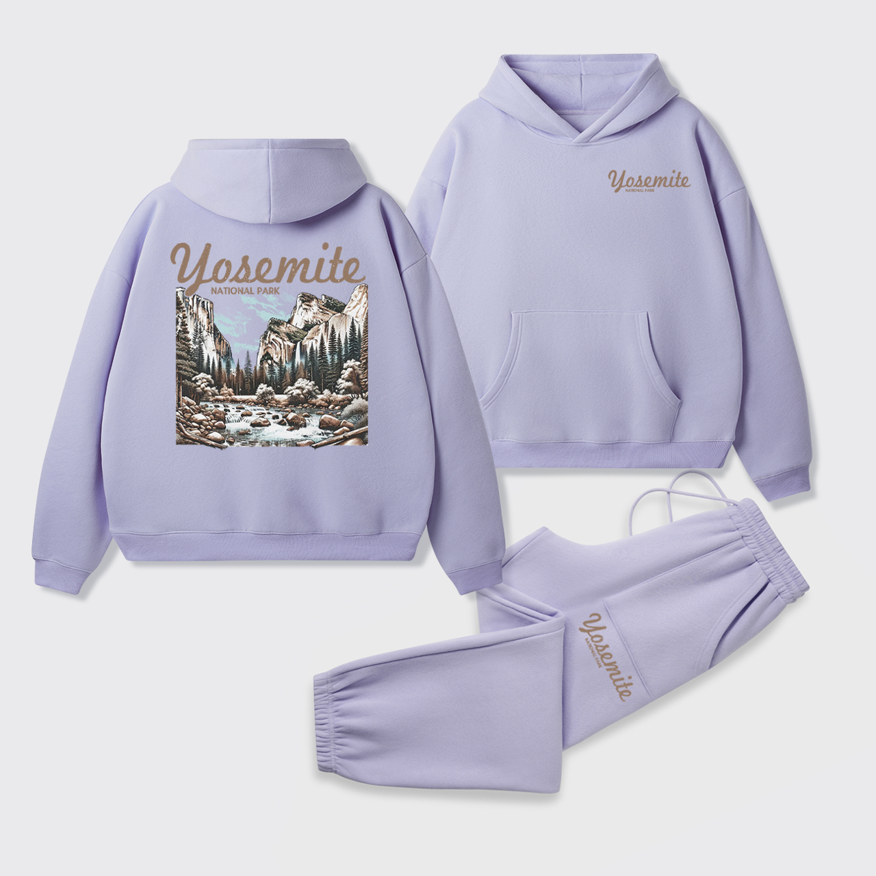 Vintage Yosemite National Park Fleece Hoodie Set