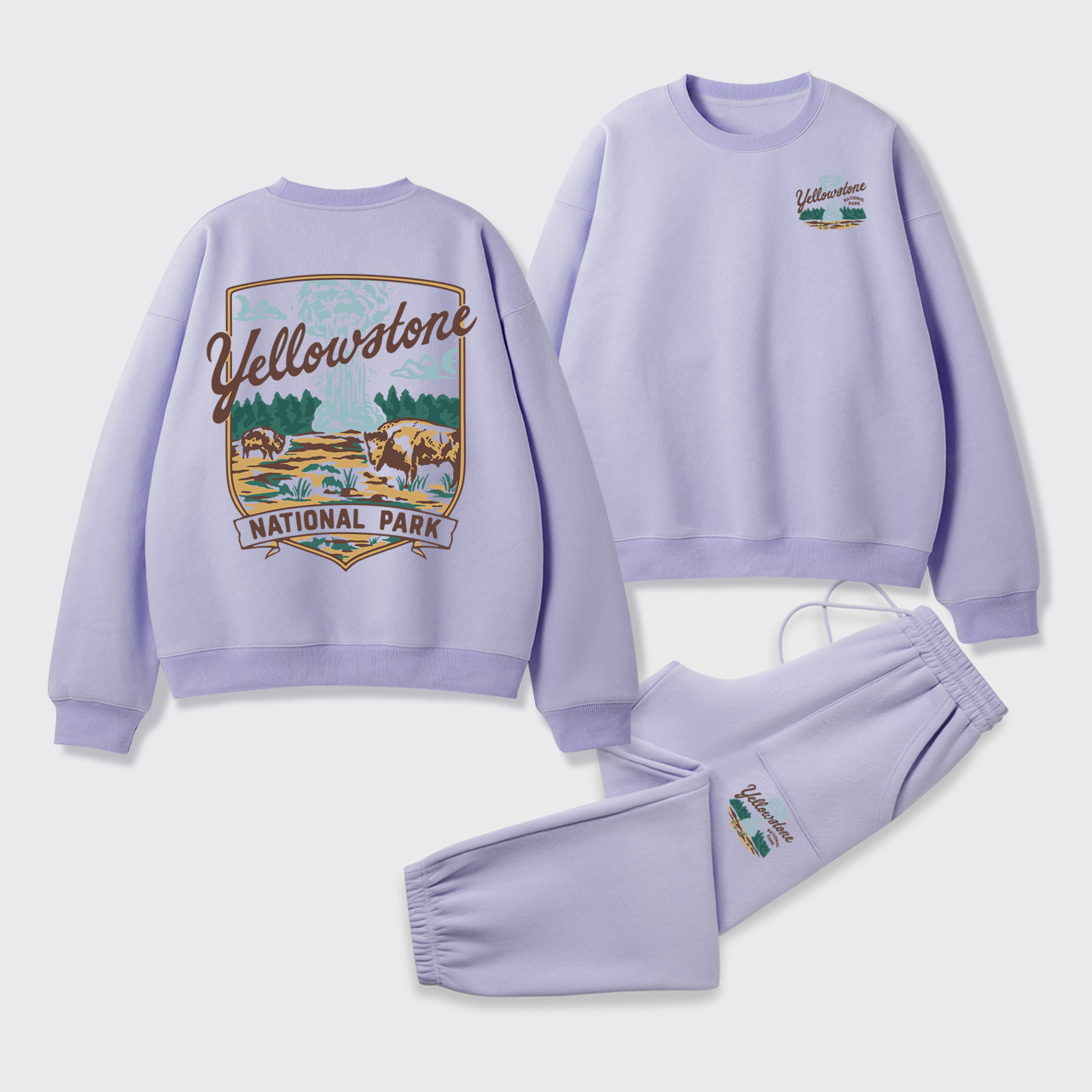 Yellowstone Vintage Illustration Fleece Sweatshirt Set