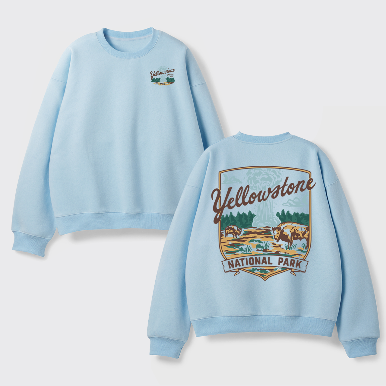 Yellowstone Vintage Illustration Fleece Sweatshirt