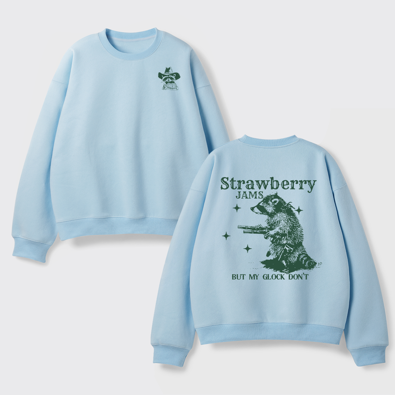 Snarky Sayings-Strawberry Jams But My Glock Don't Fleece Sweatshirt