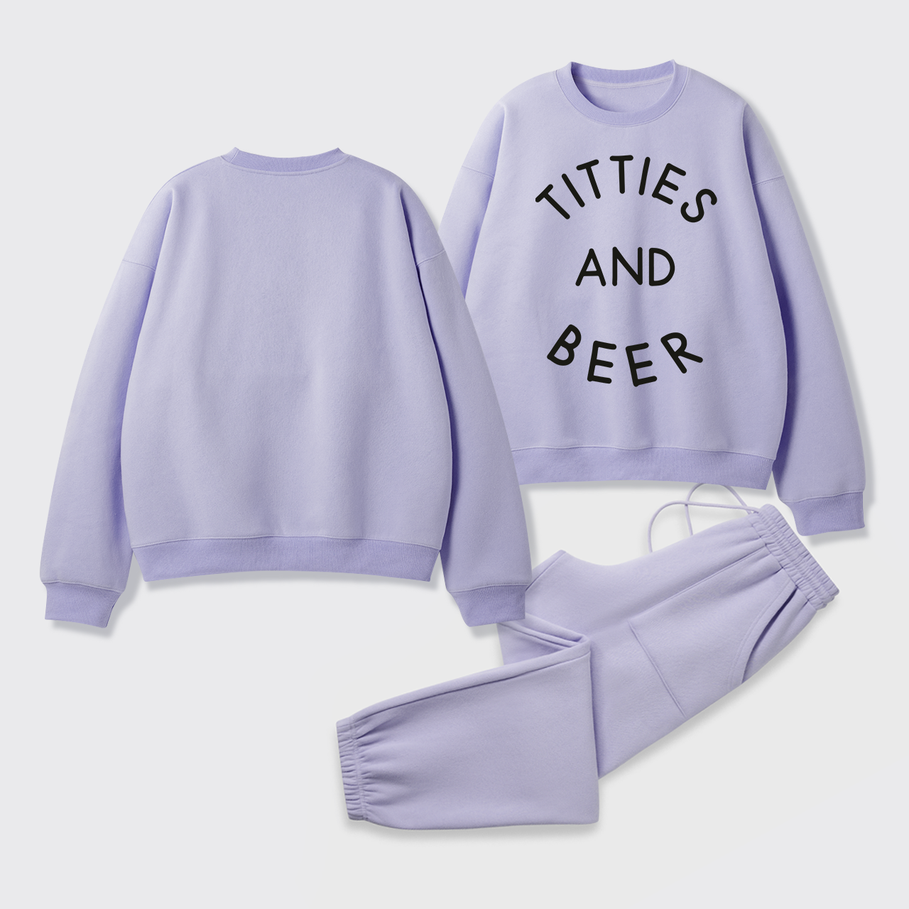 Country Music Titties And Beer Fleece Sweatshirt Set
