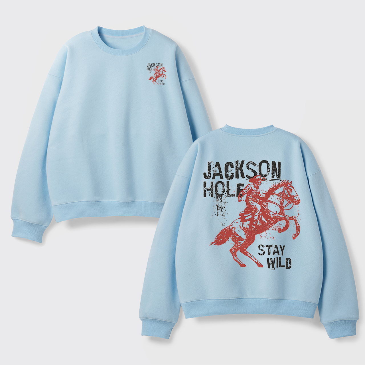 Retro Western Wildflower Wild Horses Fleece Sweatshirt