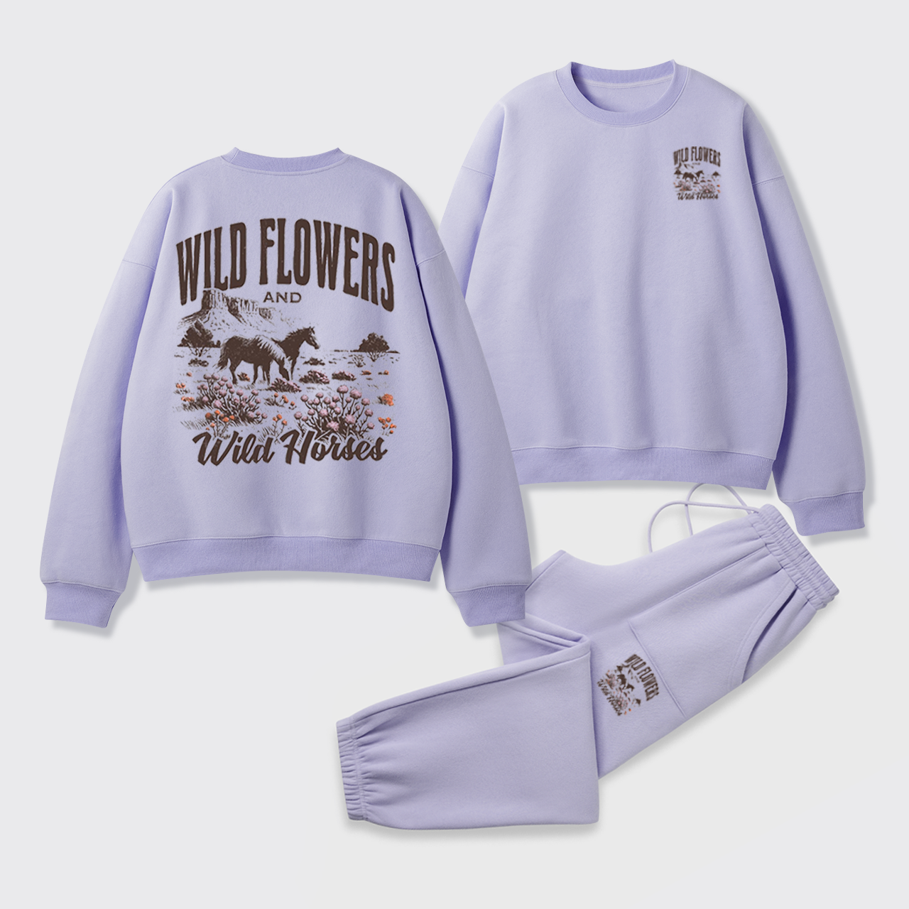 Western Stay Wild Fleece Sweatshirt Set