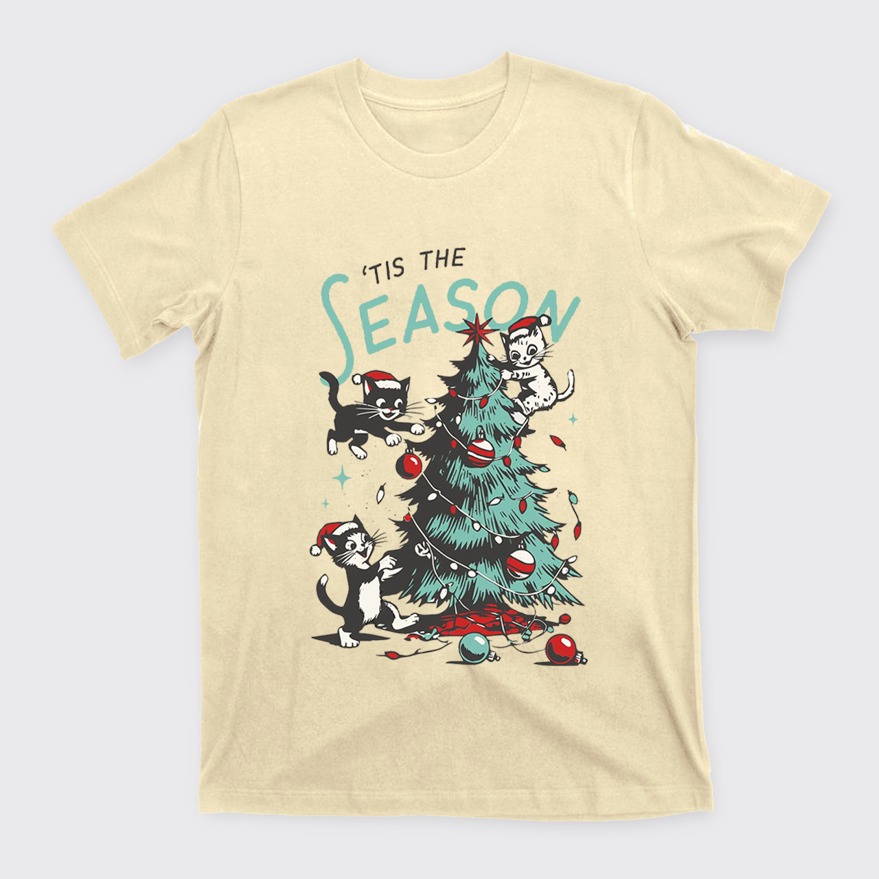 Cats Messing with Christmas Tree T-Shirts