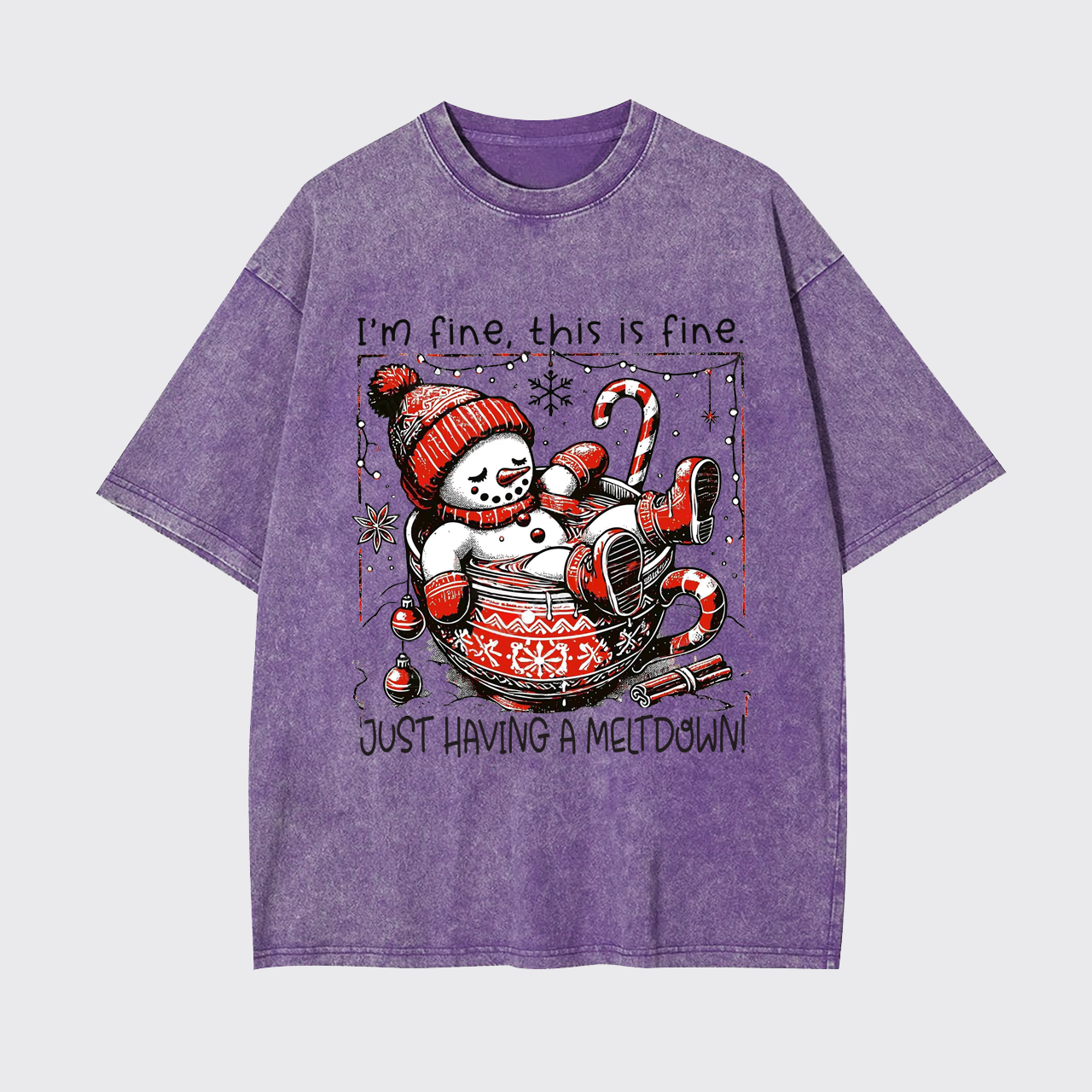 Funny Snowman Christmas Garment-dye Tees