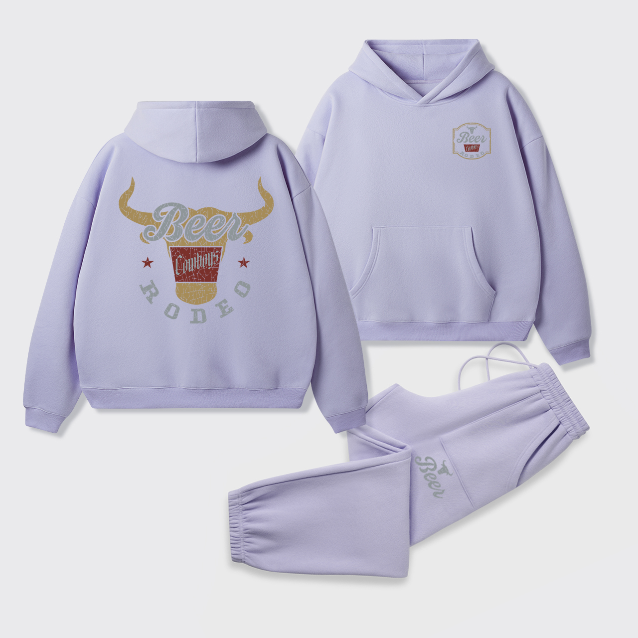 New Beer Rodeo Fleece Hoodie Set