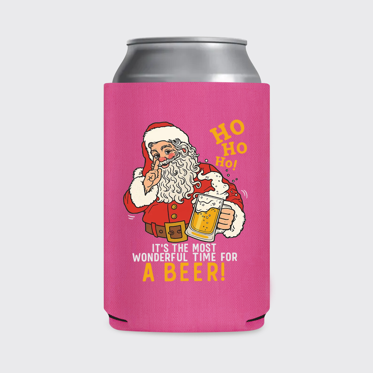 Santa Beer Christmas Koozie