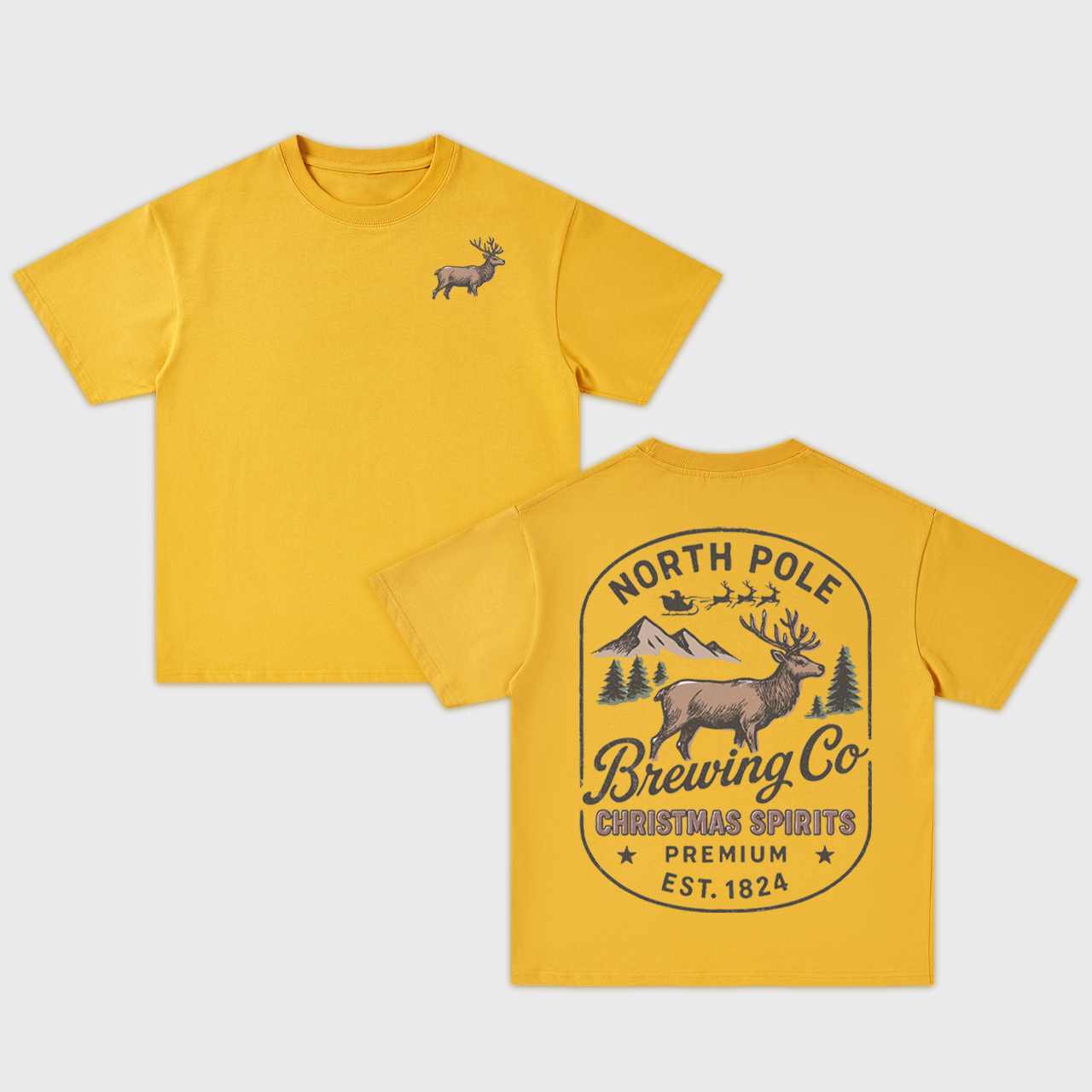 Reindeer Beer Christmas Oversize T-Shirts