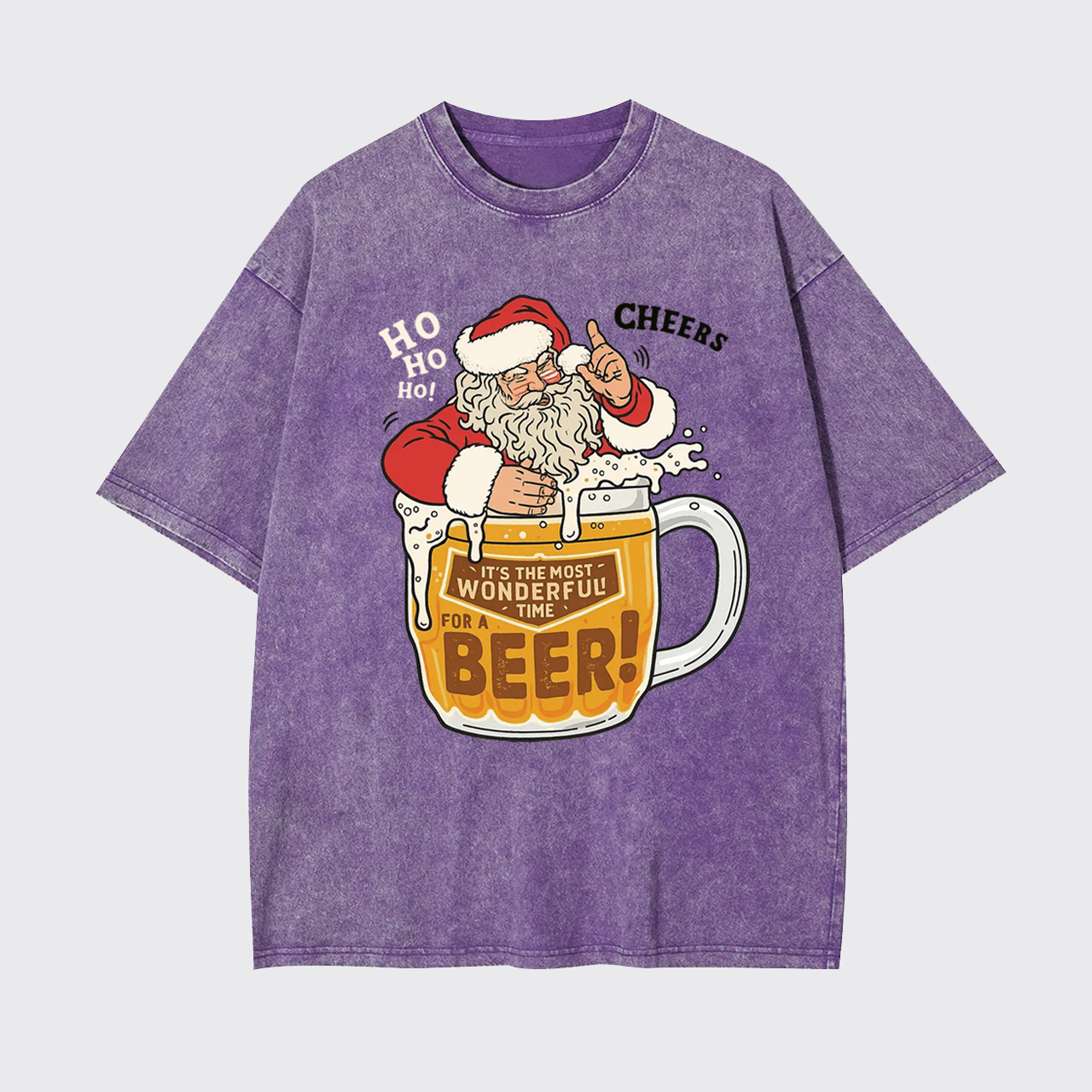 Funny Santa With Beer Garment-dye Tees