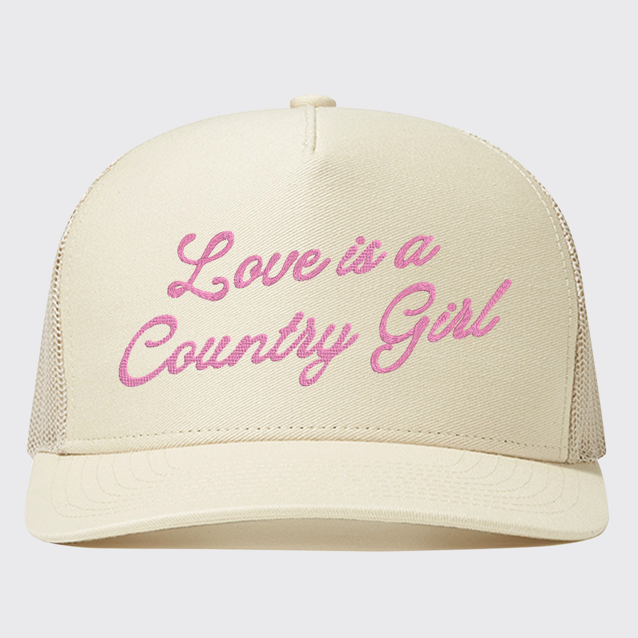 Love Is A Country Girl Embroidered Trucker Hat