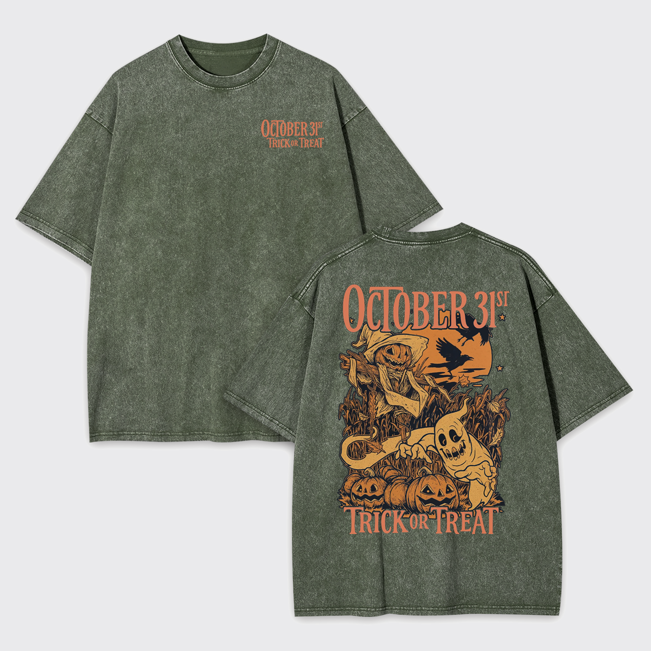 Vintage Halloween Spooky Horror Garment-dye Tees